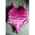 New shiny nylon wet look satin thong bodysuit