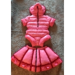 New 2 in 1 shiny nylon wet look down skirt romper winter dress DR2102