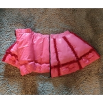 New 2 in 1 shiny nylon wet look down skirt romper winter dress DR2102