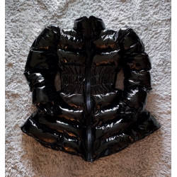 New wet look shiny PU winter dress down coat bespoke M - 3XL