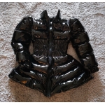 New wet look shiny PU winter dress down coat bespoke M - 3XL