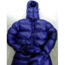 New unisex shiny nylon down overalls wet look winter jumpsuit custom made DS5003