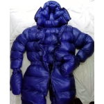 New unisex shiny nylon down overalls wet look winter jumpsuit custom made DS5003
