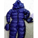 New unisex shiny nylon down overalls wet look winter jumpsuit custom made DS5003