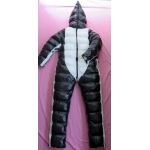 New unisex shiny nylon winter overalls wet look down suit 4 ways wear customized