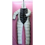 New unisex shiny nylon winter overalls wet look down suit 4 ways wear customized