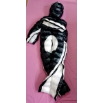 New unisex shiny nylon winter overalls wet look down suit 4 ways wear customized