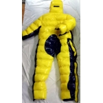 New unisex shiny nylon winter overalls wet look down suit 4 ways wear customized