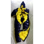 New unisex shiny nylon winter overalls wet look down suit 4 ways wear customized