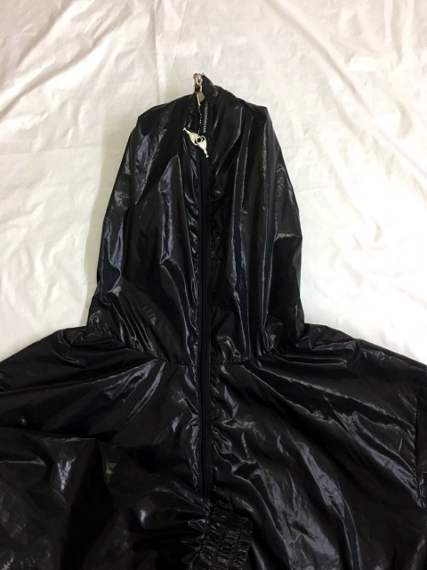 New shiny nylon wet look wind jacket rain jacket with locking zipper