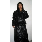 New shiny nylon wet look bathrobe night robe house coat dressing gown