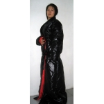 New shiny nylon wet look bathrobe night robe house coat dressing gown