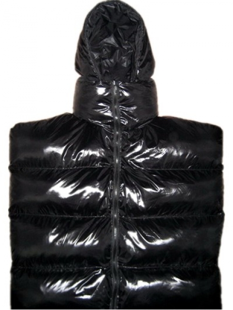 New shiny nylon wet look puffa mummy sleeping sack down sleeping bag ...