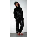 New shiny nylon wet look suit jumpsuit custom made S - 5XL