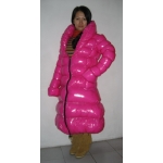 New shiny nylon wet look winter coat quilted down coat M - 3XL