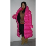 New shiny nylon wet look winter coat quilted down coat M - 3XL