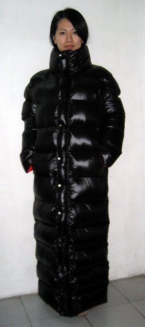 New unisex shiny nylon winter parka down parka wet look winter coat ...