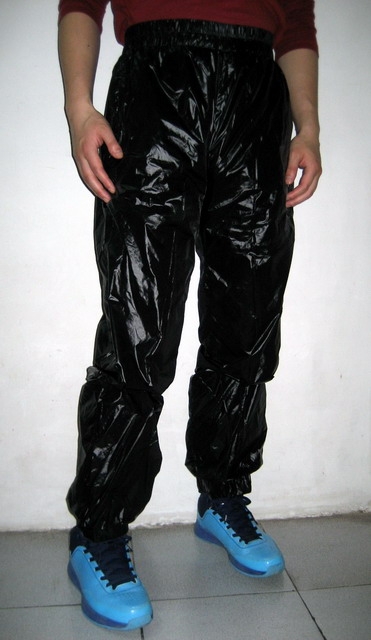 New unisex shiny nylon wet look sport trousers training jogging trouser ...