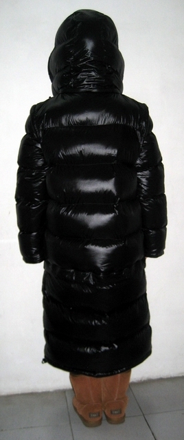 New 3 in 1 unisex shiny glossy nylon wet look down jacket parka winter ...