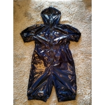 New shiny nylon wet look suit jumpsuit custom made satin short rompers New shiny nylon wet look suit jumpsuit custom made satin short rompers