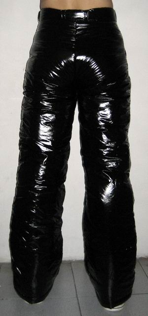 New unisex shiny nylon wet look winter trousers ski pants snowboard ...
