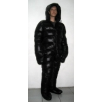 New unisex puffer shiny nylon winter overall wet look down suit custom made