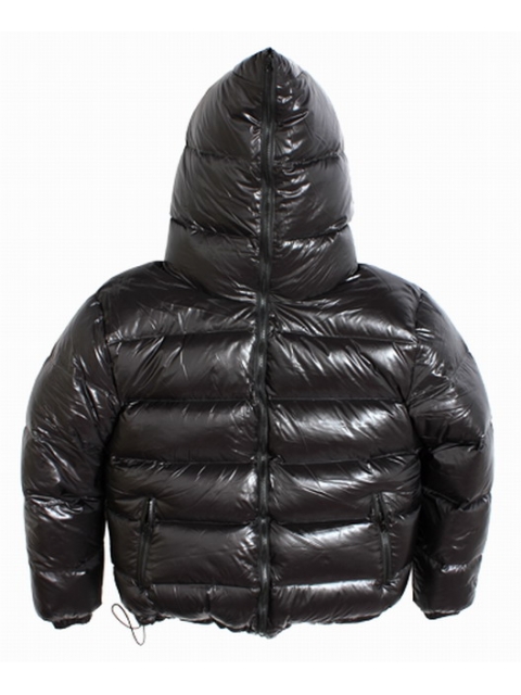 New unisex glossy nylon padded winter jacket wet look puffer down ...