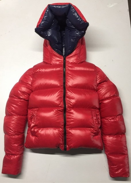 New unisex glossy nylon wet look winter jacket down jacket double-sided ...